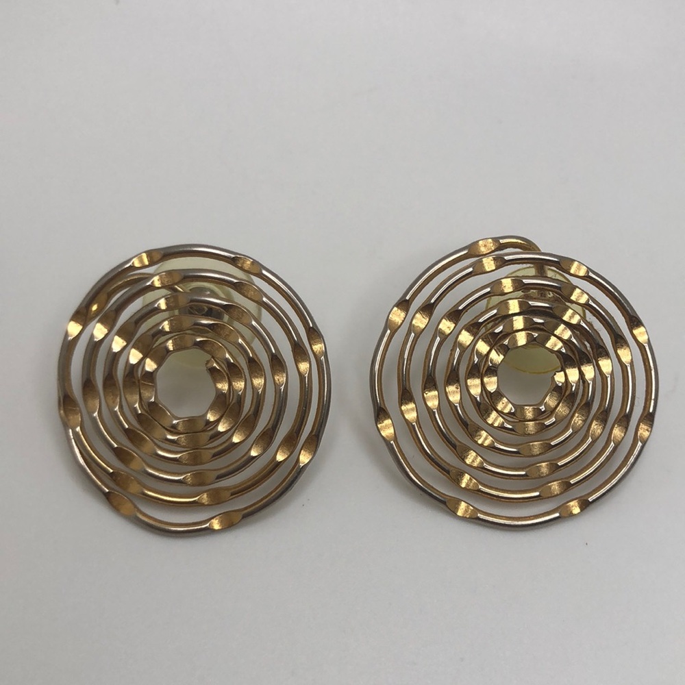Coiled, spiral push back Earrings. Cobweb